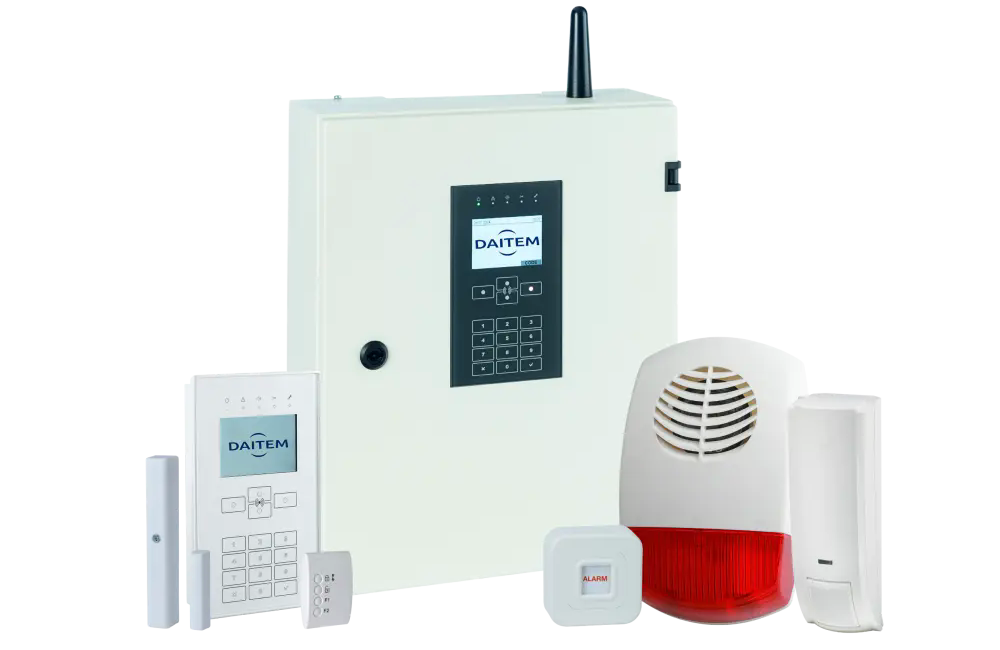 Das <strong>Hybrid-Alarmsystem DAITEM D34</strong>. Ihr Alarmsystem zum Einbruchschutz in Witten, Dortmund, Bochum, Hagen und dem Ennepe-Ruhr-Kreis. und Umgebung.